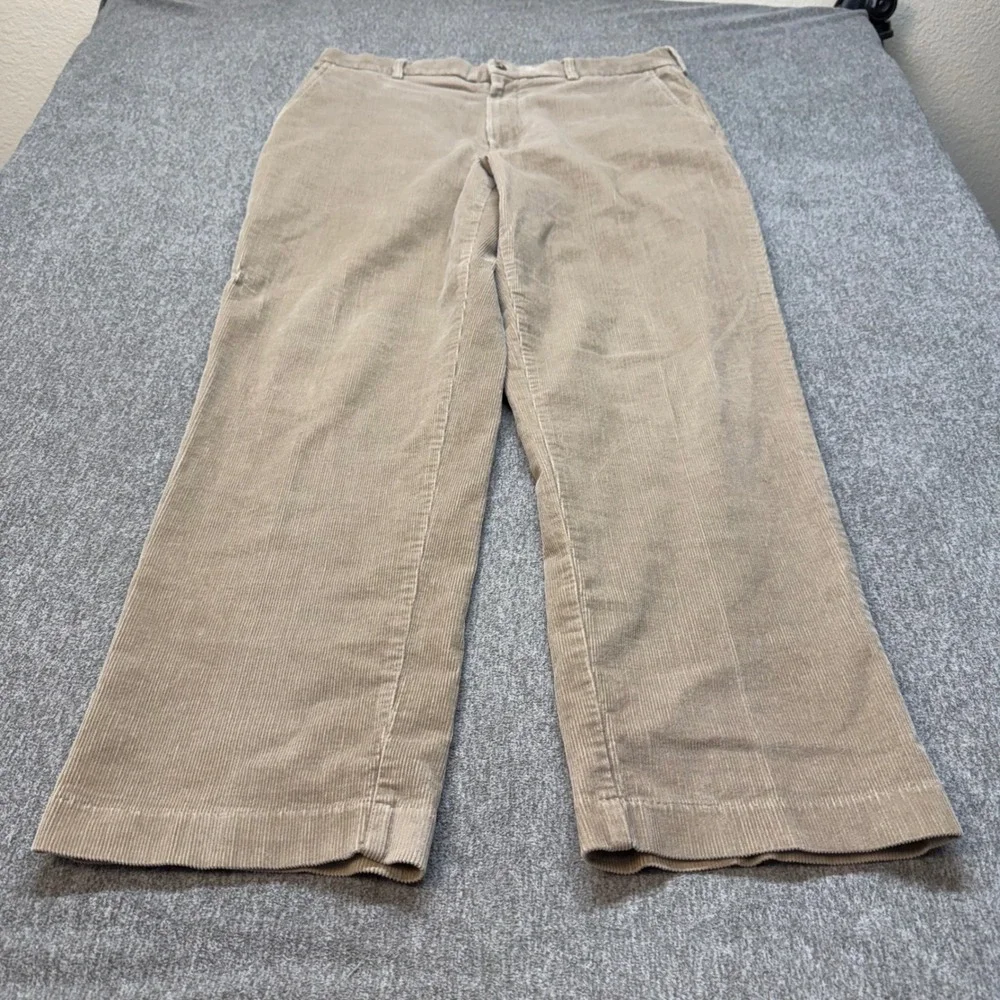 Roundtree & Yorke‎ Outdoors Mens 36x32 Tan Corduroy Pants Straight Leg Khaki Tan